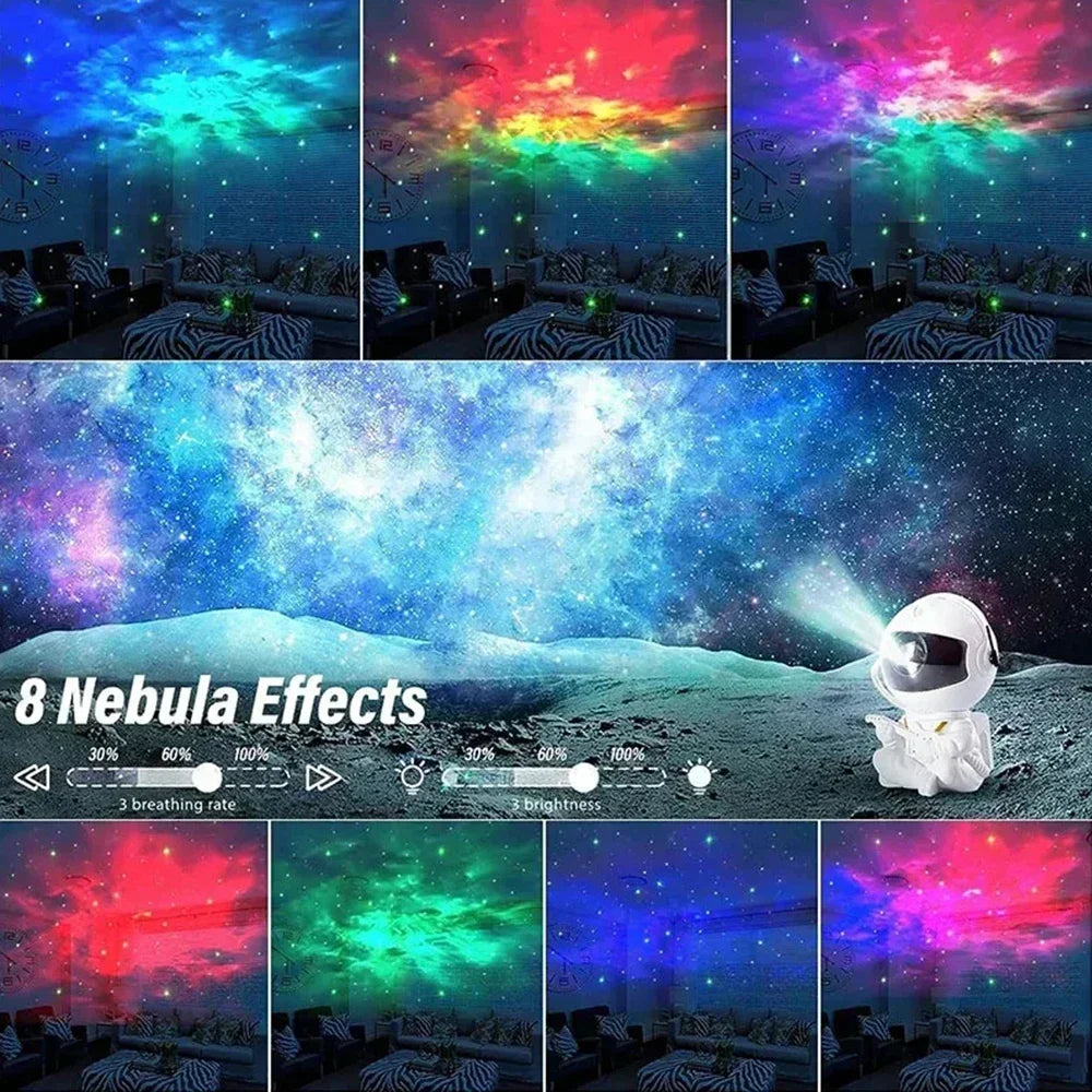 Star Projector Galaxy Night Light Astronaut Space Projector Starry Nebula Ceiling LED Lamp for Bedroom Home Decorative Kids Gift